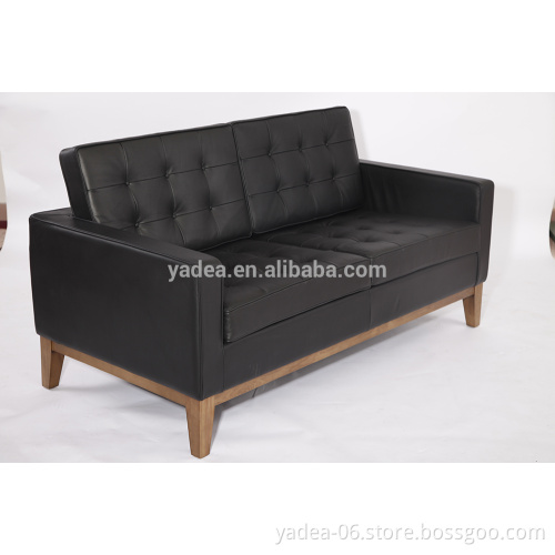 Wood furniture leather Florence Knoll Sofa 2 seater